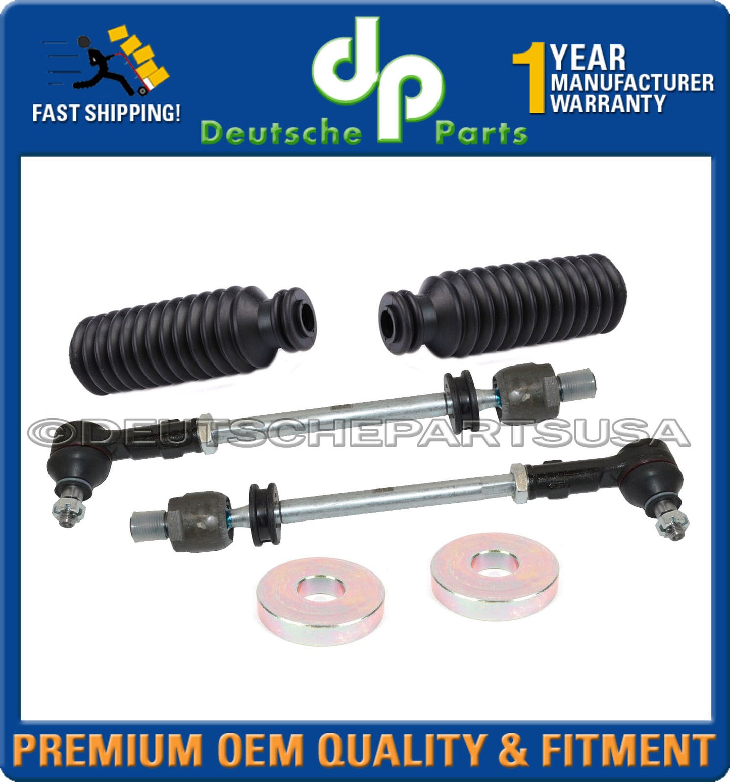 Porsche 911 912 912E 914 930 Turbo Tie Rod Kit 93034703101 + 93034719102 SET 6