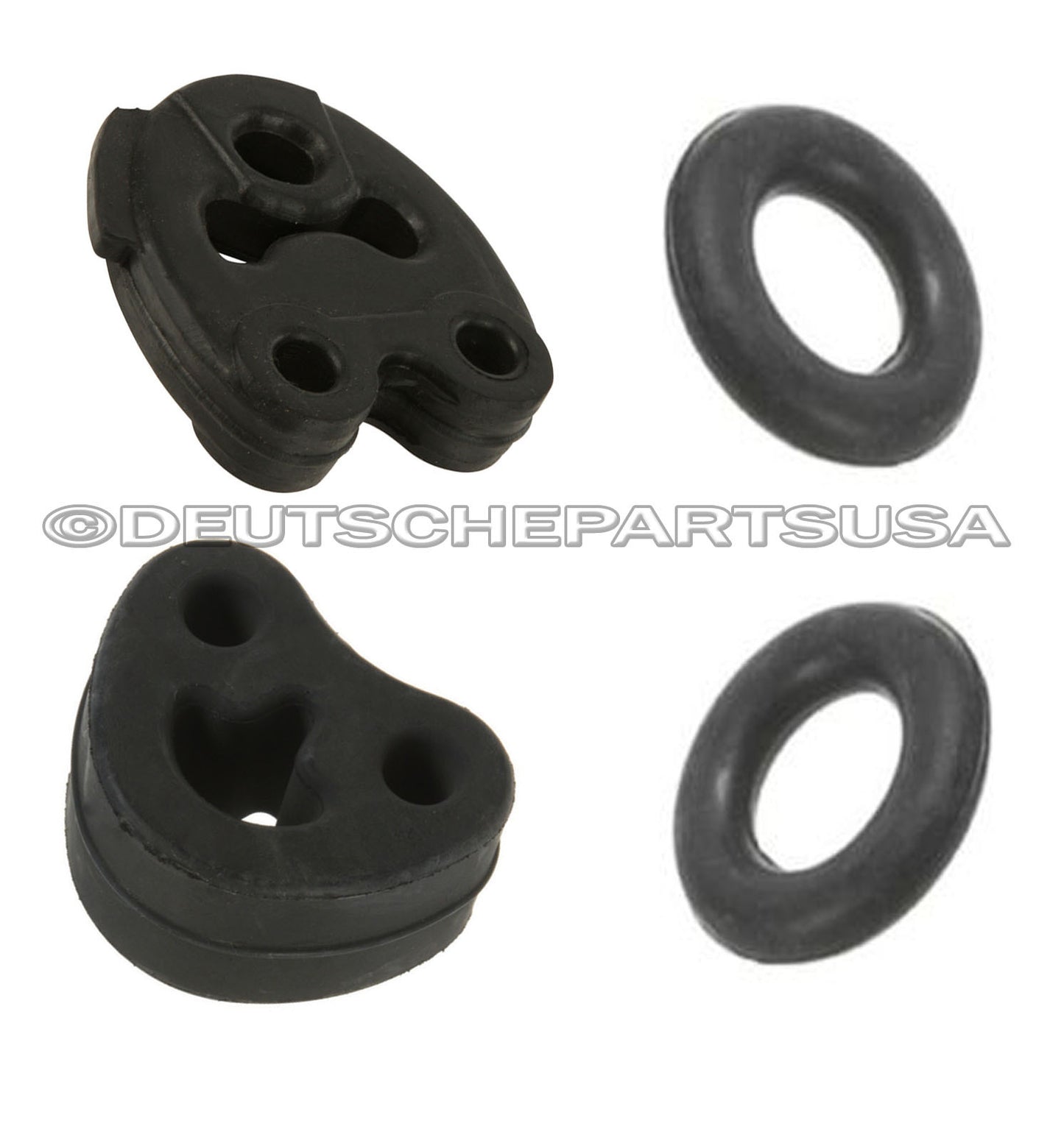 Mercedes w124 Exhaust Hanger KIT Muffler Center Donut Rubber Set of 4