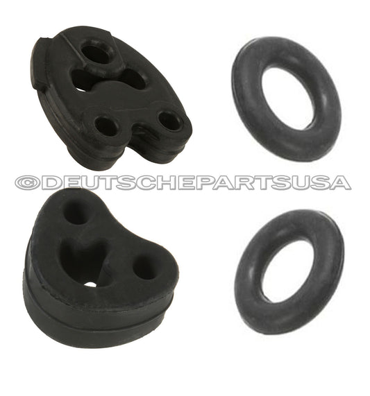 Mercedes w124 Exhaust Hanger KIT Muffler Center Donut Rubber Set of 4