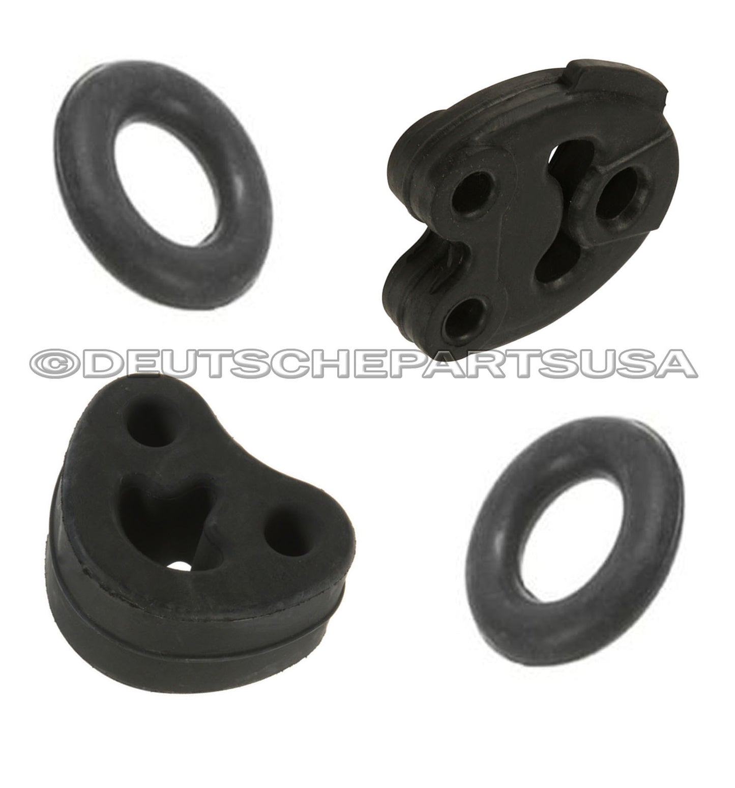 Mercedes w124 Exhaust Hanger KIT Muffler Center Donut Rubber Set of 4
