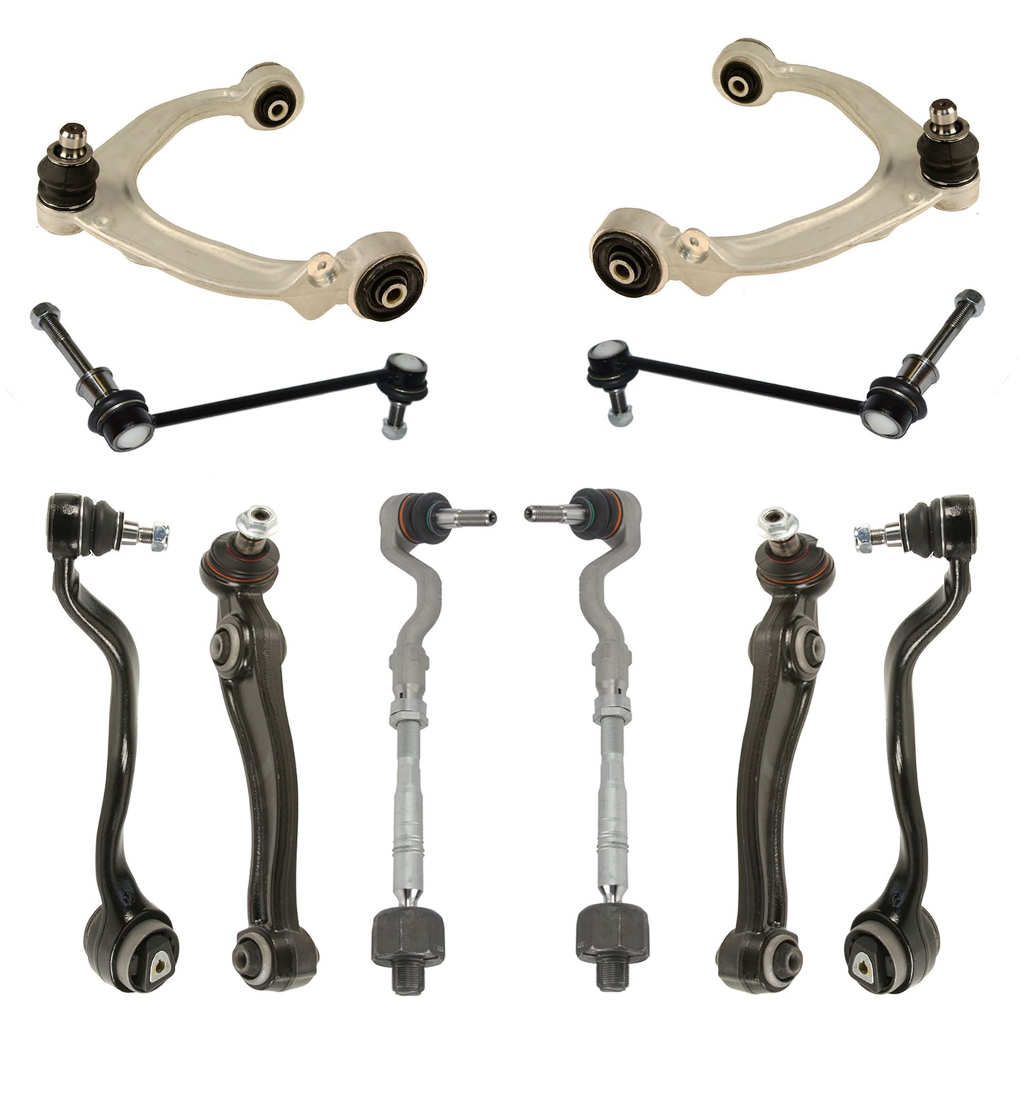 HAMBURG-TECHNIC BRAND  FRONT CONTROL ARM BALL JOINT TENSION STRUT KIT for BMW E70 X5 X6 - DYNAMIC DRIVE 10 PC.
