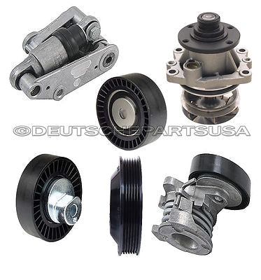 Water Pump Hydraulic Drive Belt Tensioner Pulleys A/C for BMW E36 E46 SET of 6