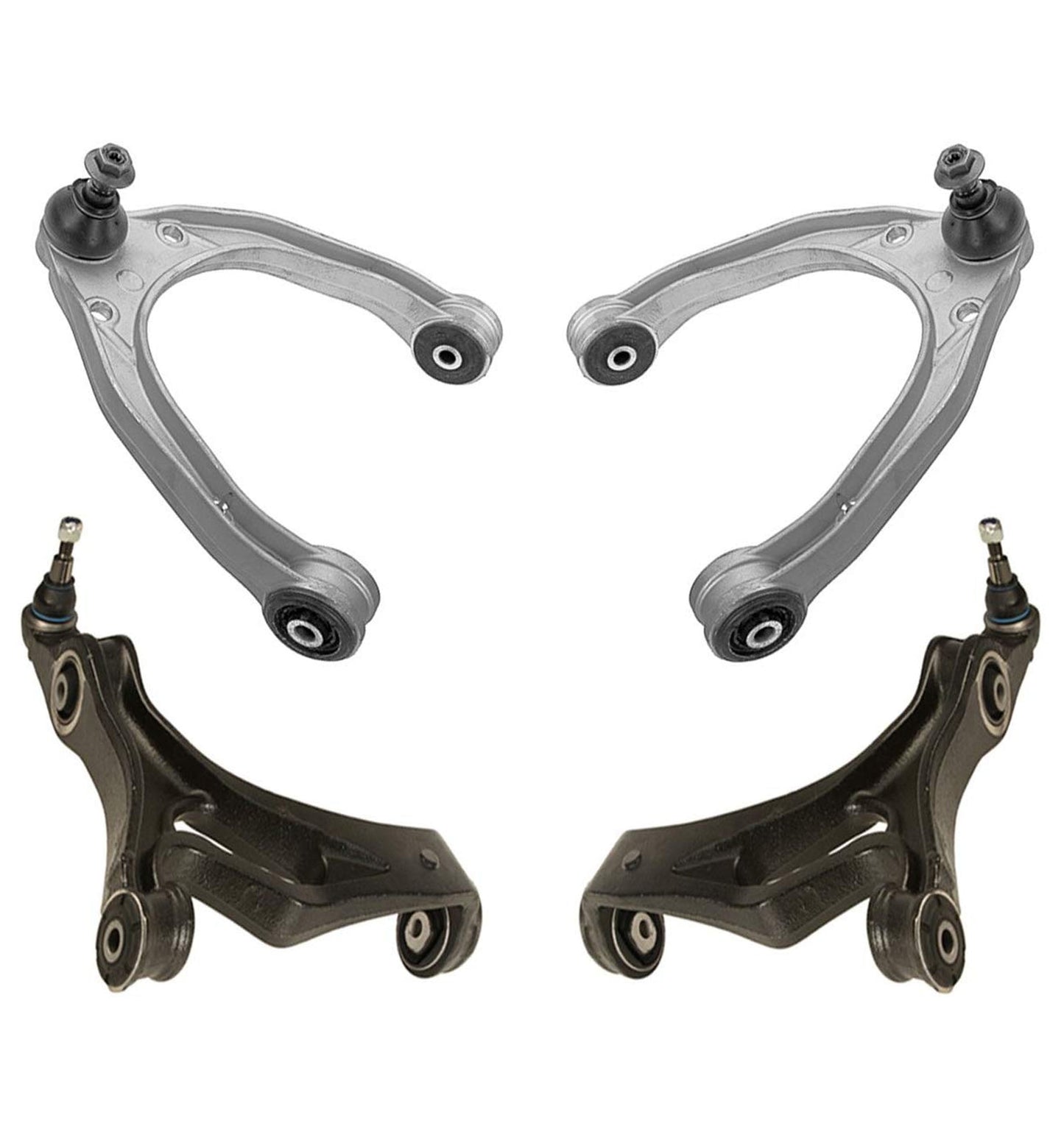 SET of 4 FRONT UPPER + LOWER CONTROL ARMS BALL JOINTS BUSHINGS