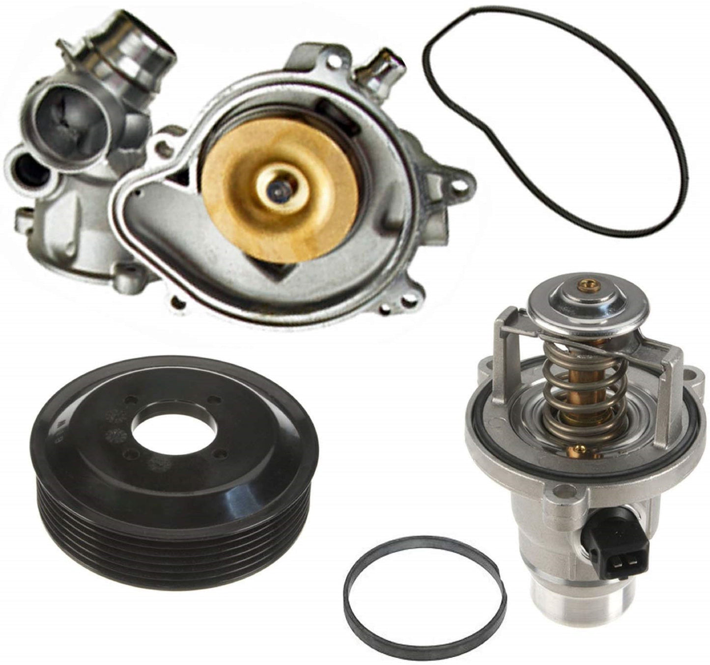 WATER PUMP w/GASKET,PULLEY,THERMOSTAT