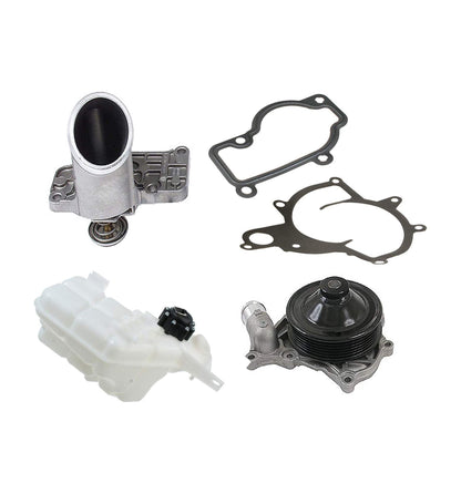 ENGINE WATER PUMP + THERMOSTAT + COOLANT EXPANSION TANK SET of 5