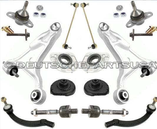 01-03 VOLVO S80 CONTROL ARMS BALL JOINTS TIE RODS STRUT MOUNTS SUSPENSION KIT 14