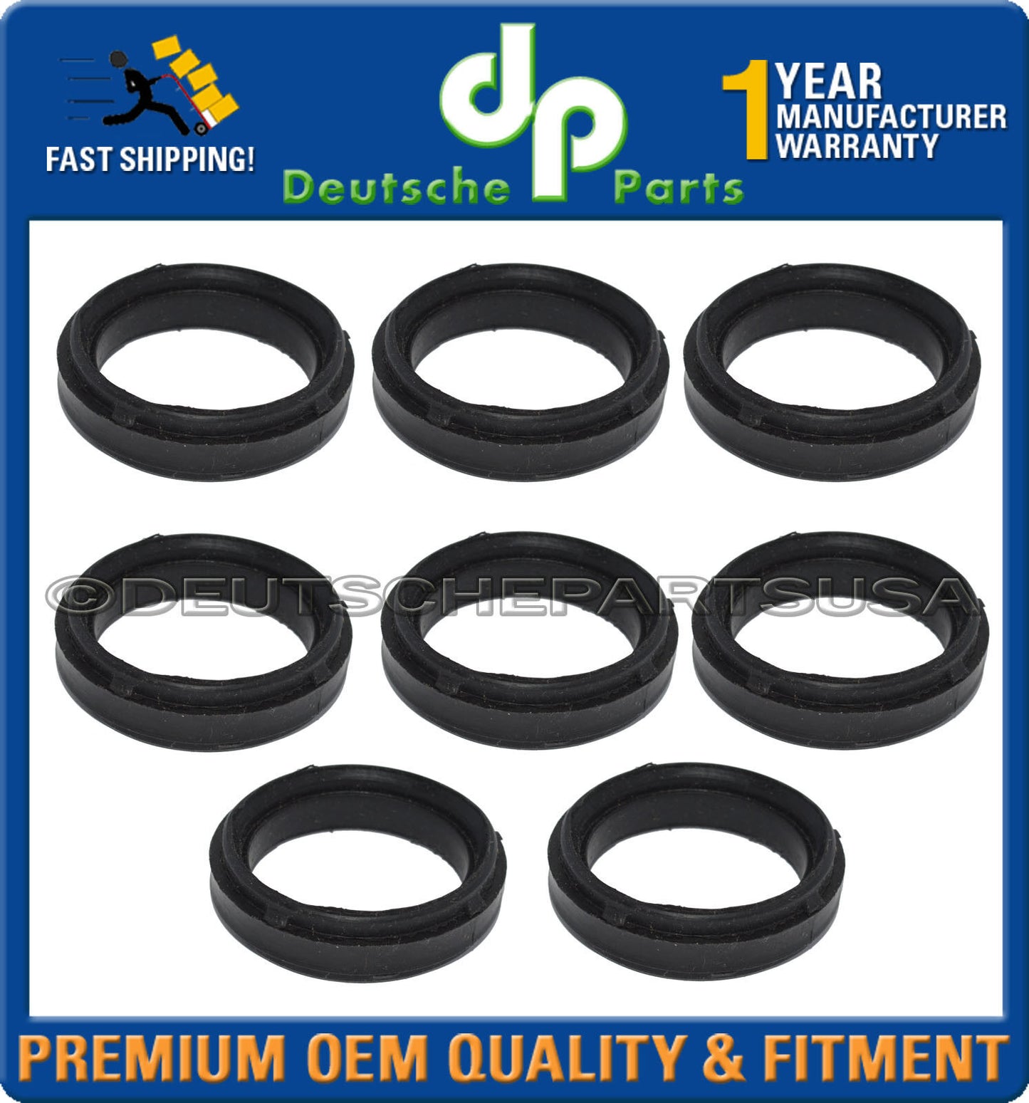 Mercedes R107 W116 W124 Seal Ring -Upper Intake Manifold To Plenum Chamber SET 8