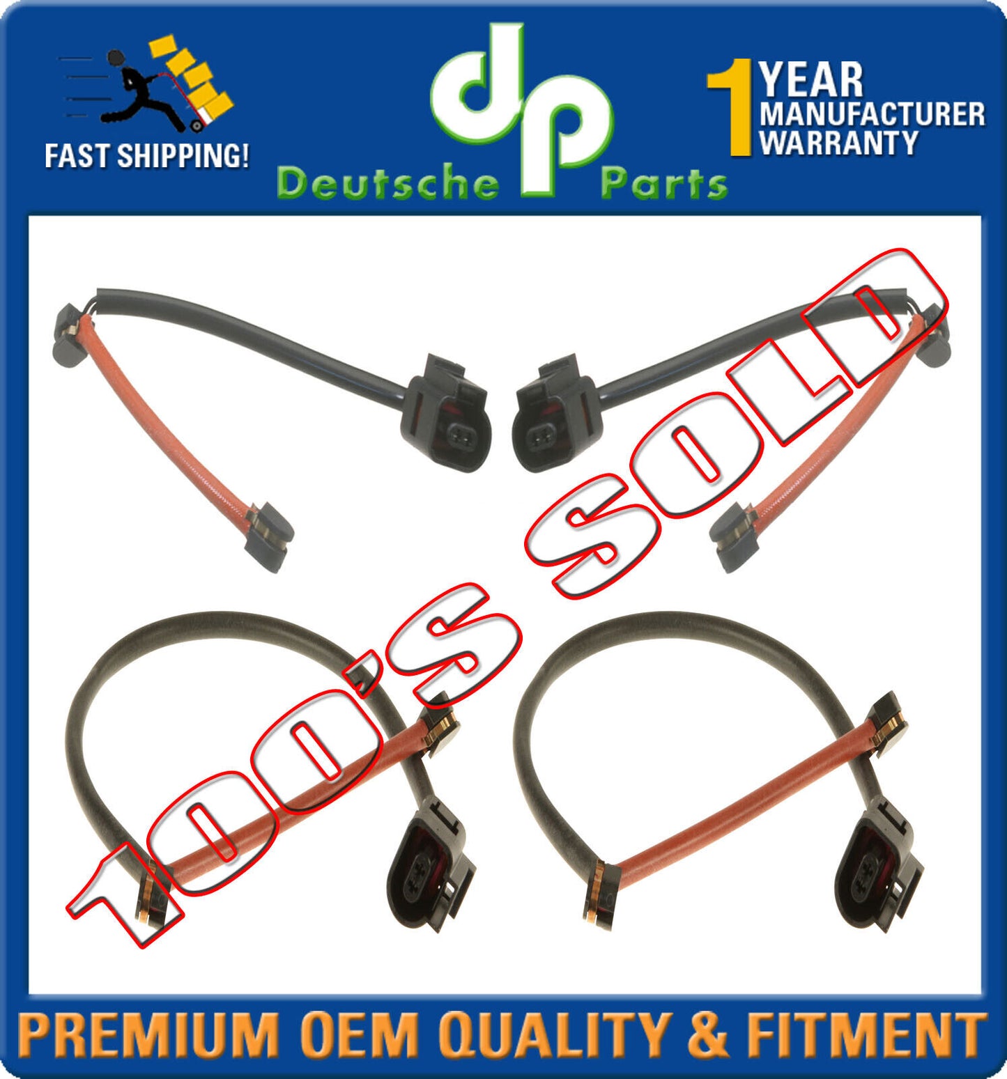 AUDI Q7 VW TOUAREG FRONT REAR BRAKE PAD WEAR SENSORS INDICATORS LEFT RIGHT SET 4