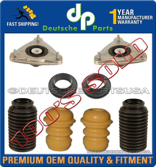Porsche 911 997 C2 Front Upper Strut Mounts Bearings Bump Stop Plate Kit 18