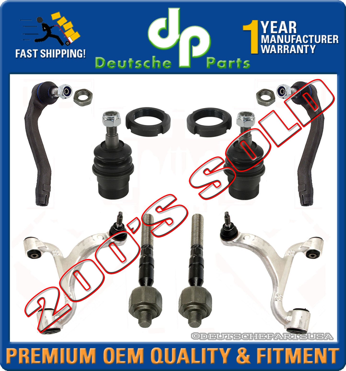 Mercedes W163 Front Control Arms Ball Joint Inner Outer Tie Rod Kit ML320 Set 8