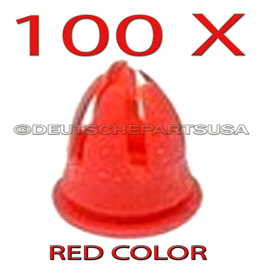 100 x Red Fender & Door Molding trim Clips for Various Mercedes Benz #0019882081