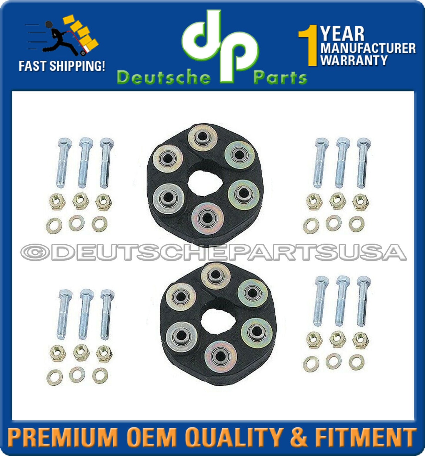 MERCEDES W108 W126 280 300 SE C FLEX DISC PROPELLER SHAFT KIT 1264100215 Set 2