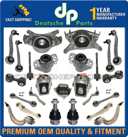 Porsche Macan UPPER LOWER Control Arm Ball Joint Tie Rod Motor Suspension Kit 25