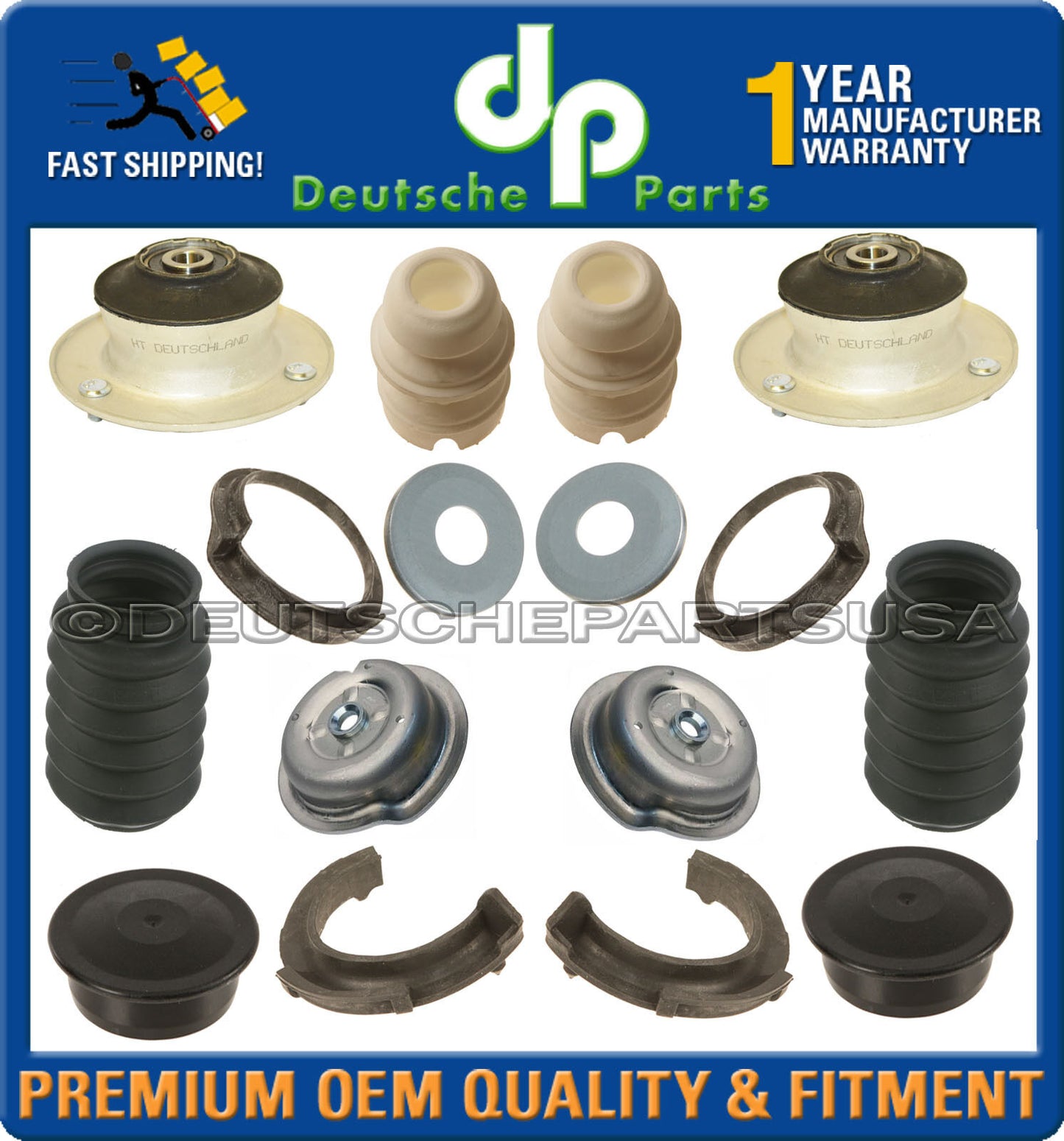 Front Shock Strut Mount Mounts Bearing for BMW E82 E88 128i 135i Kit 16 Pc