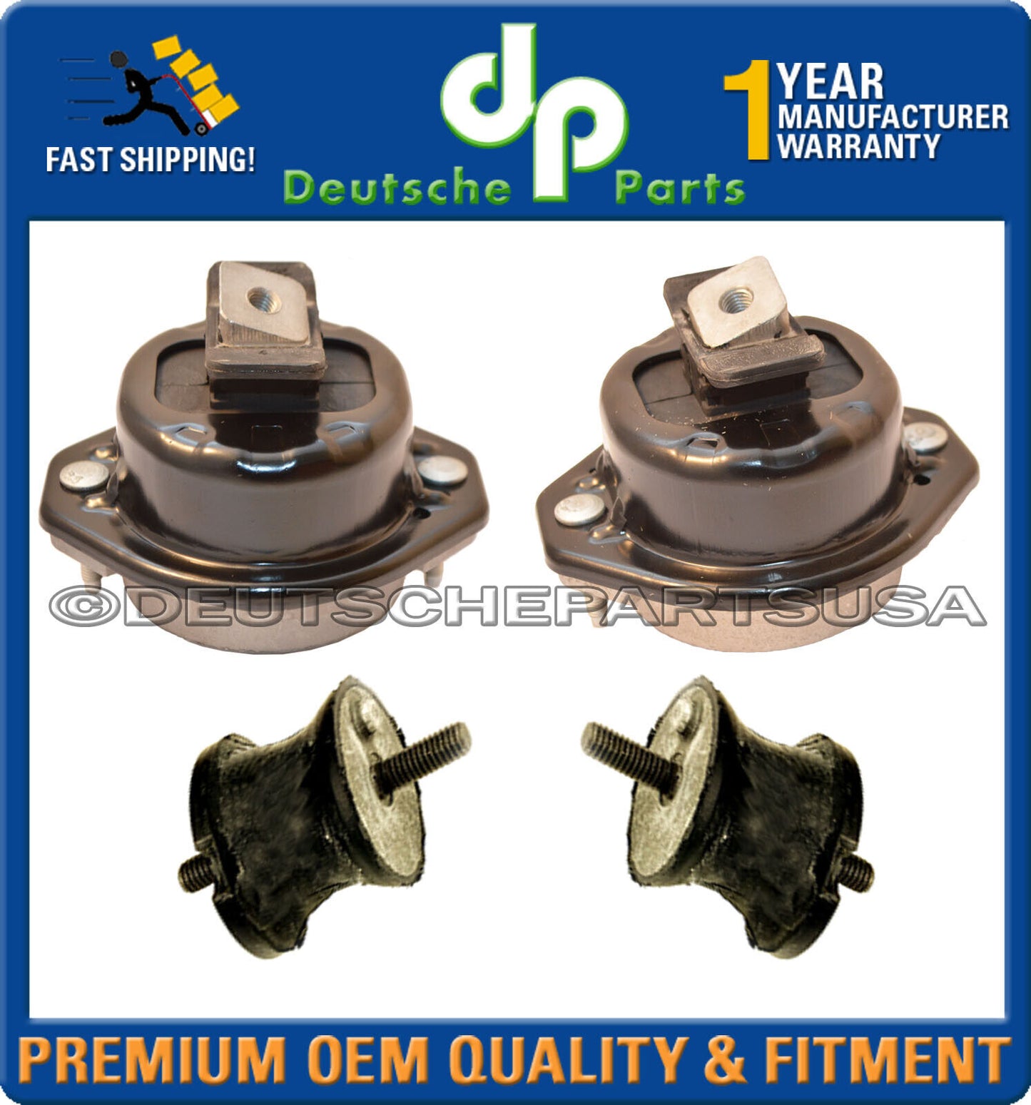 For BMW E65 E66 745Li 745i 750Li ENGINE MOTOR TRANSMISSION MOUNT MOUNTS Set 4