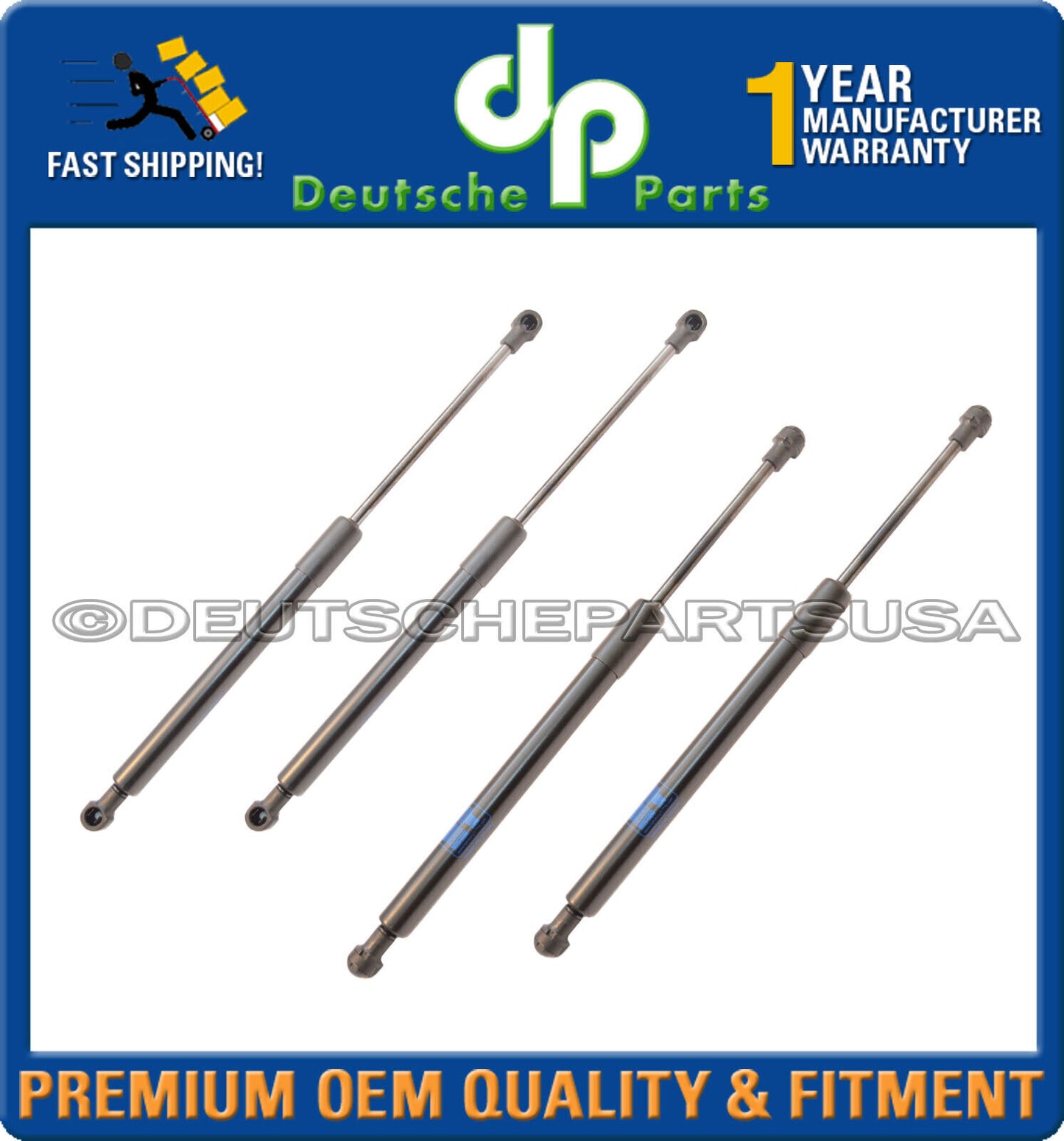 BMW E90 E91 E92 E93 FR+ RR Hood & Trunk Lift Supports Struts Shocks L+R Set 4