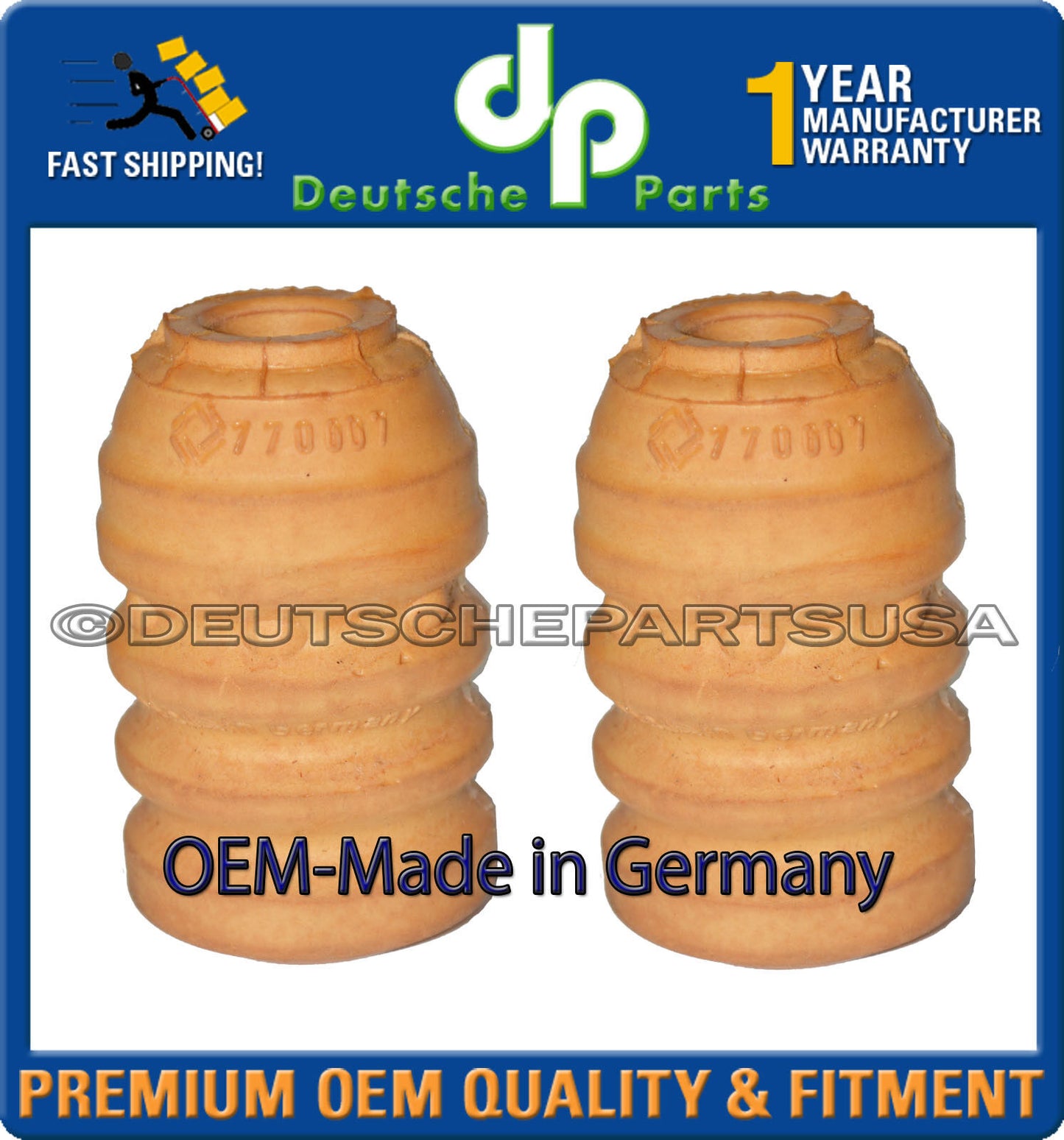 VW Cabrio Golf Jetta Front Rear Strut Bump Stop 357412303F Made In Germany Set 4