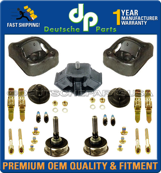 MERCEDES W126 ENGINE MOTOR TRANS MOUNT FRT GUIDE ROD TRACK STRUT MOUNTS SET OF 5