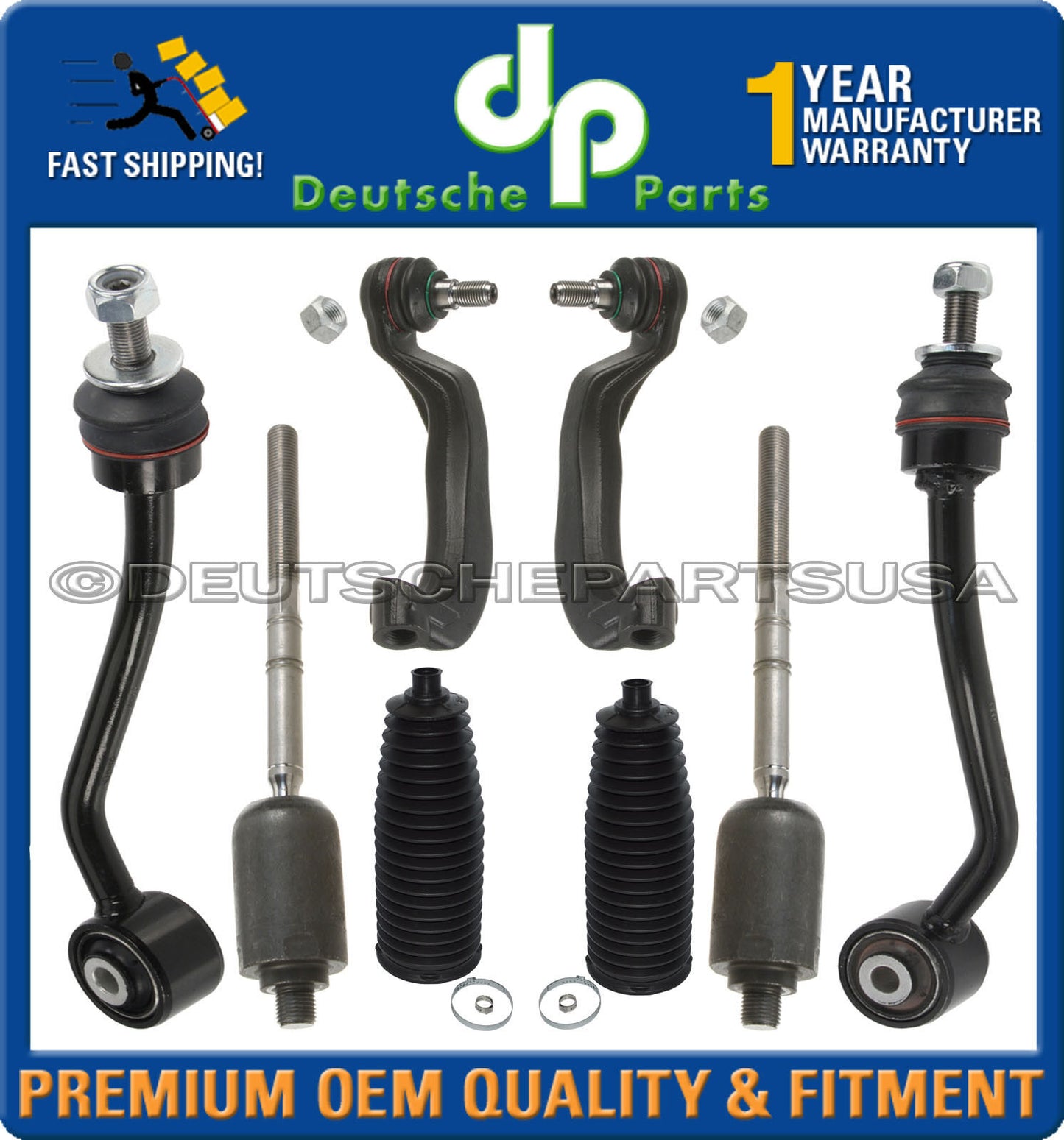 MERCEDES W220 4MATIC INNER OUTER STEERING TIE ROD RODS SWAY BAR LINK LINKS KIT 8