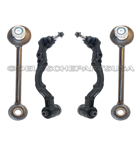 JAGUAR VANDEN XJ8 XJR FRONT LOWER CONTROL ARMS BALL JOINT + SWAY BAR LINKS SET 4