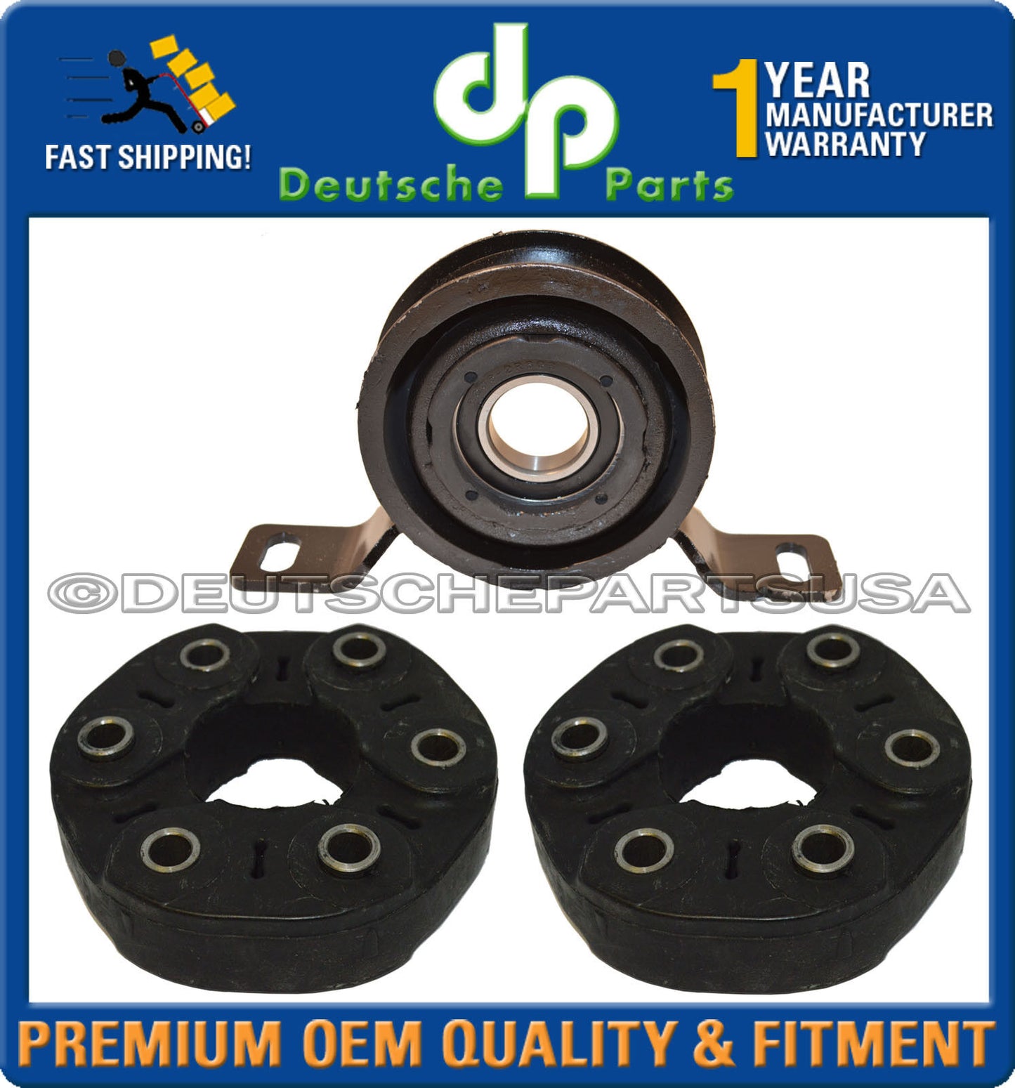 Jaguar S-Type Driveshaft Center Support Bearing + Flex Disc XR815966 XR821496