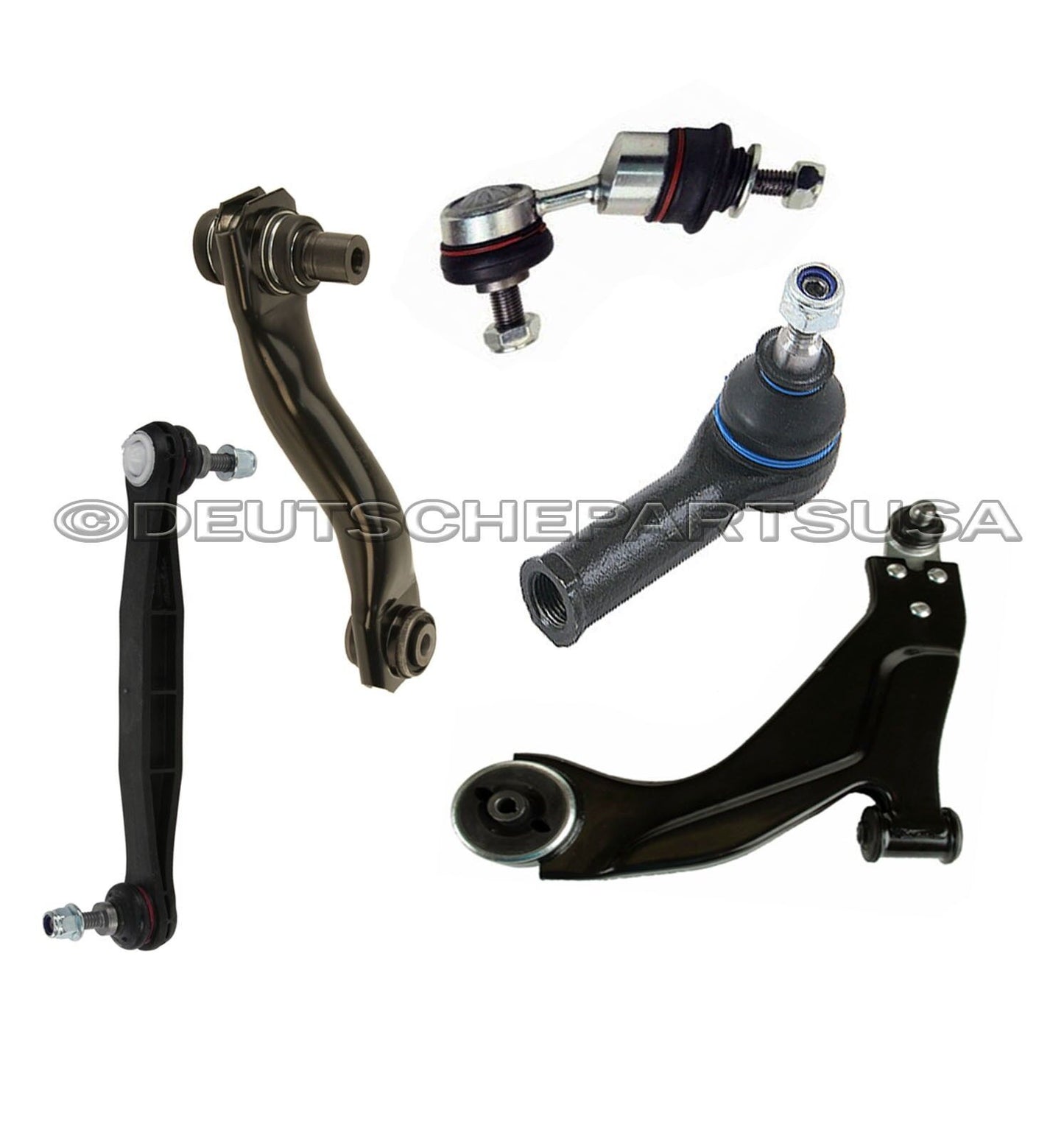 Jaguar X-Type FRONT + REAR CONTROL ARM BALL JOINT + Tie Rod Sway Bar Link Kit 5