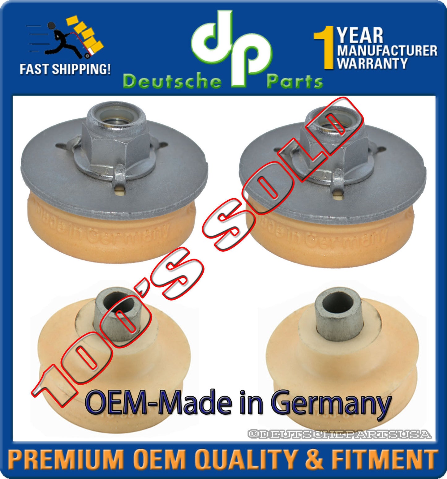 BMW OEM MADE IN GERMANY E90 E92 E82 E87 Rear Shock Mount Mounts Upper Lower SET