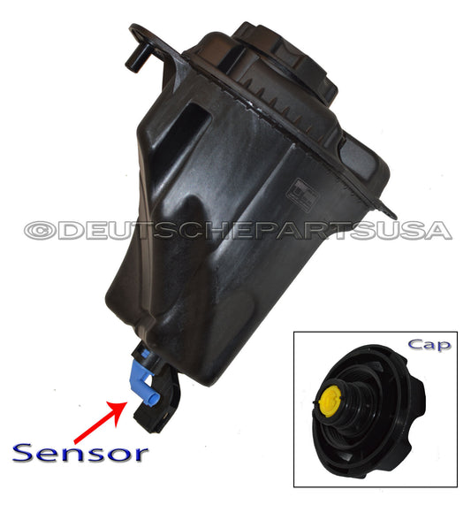 BMW 17137647283 Coolant Reservoir Overflow Expansion Tank + Cap + Lvl Sensor SET