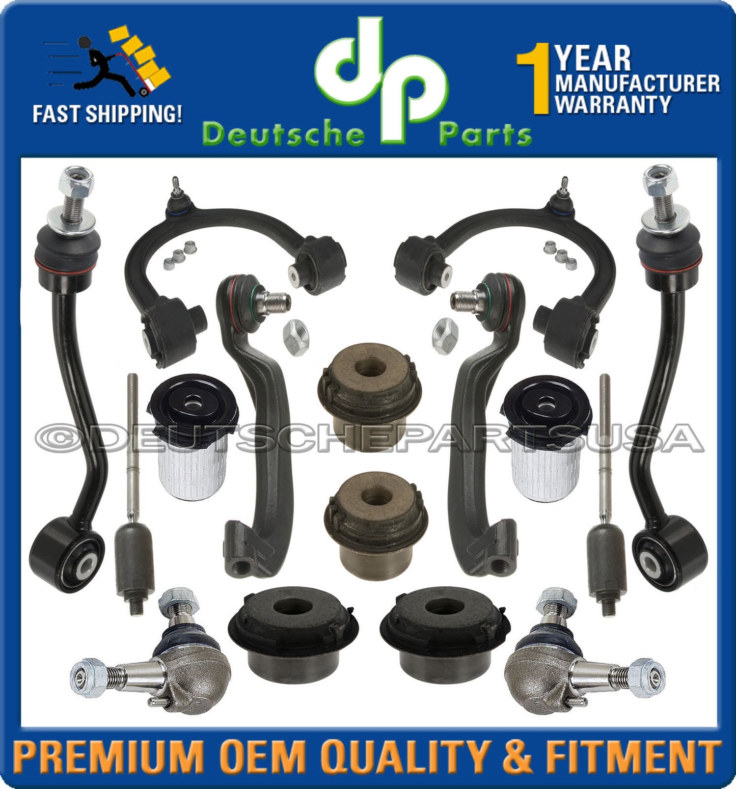 Mercedes W220 S430 S500 4MATIC Control Thrust Arm Arms Ball Joint Tie Rod Kit