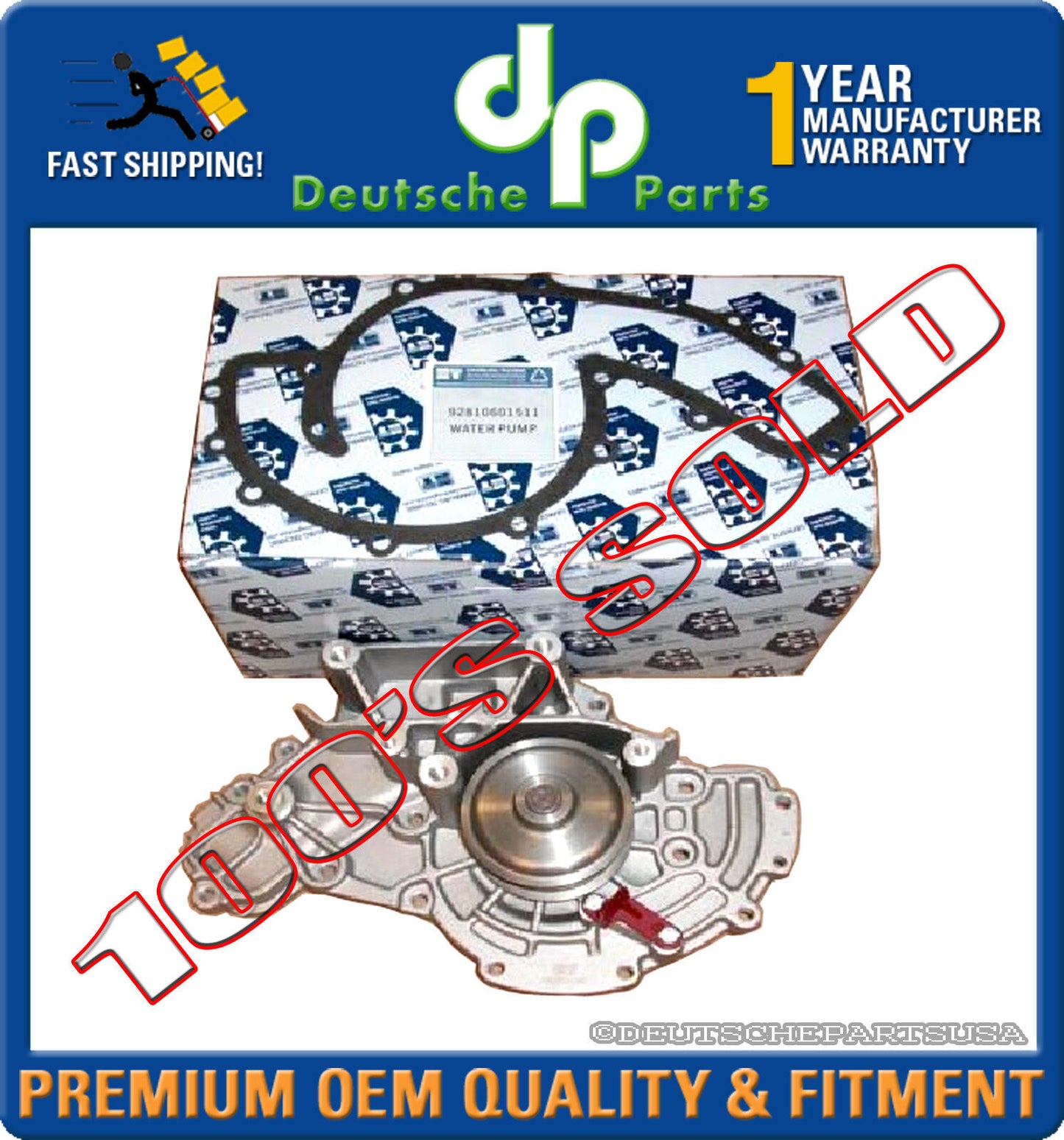New Porsche 928 928S 928S4 S S4 Water Pump & Gasket 928 106 015 11 92810601511