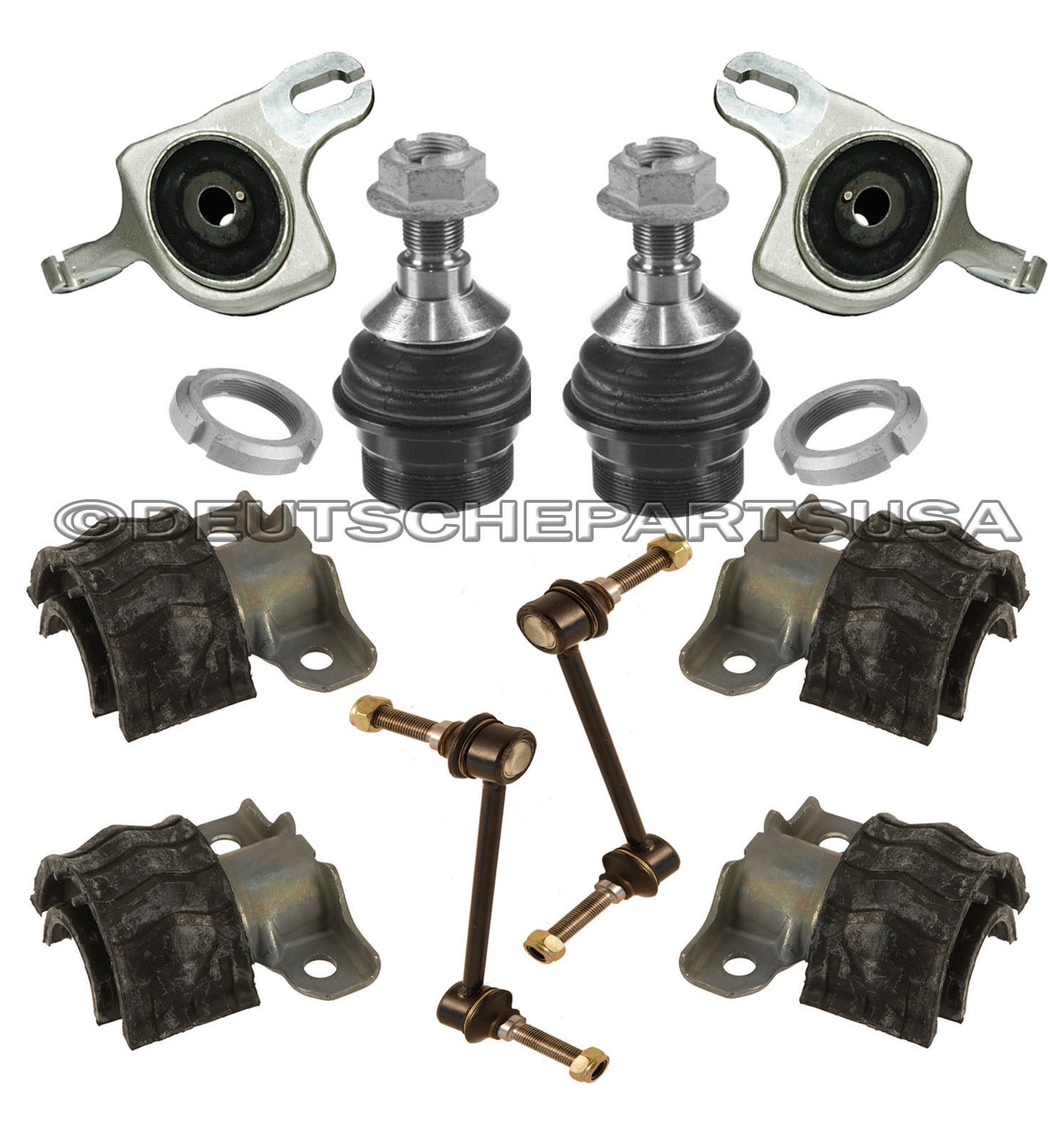 Front Control Arm Ball Joints + Bushings + SWAY BAR Links + Bushings for MB W164