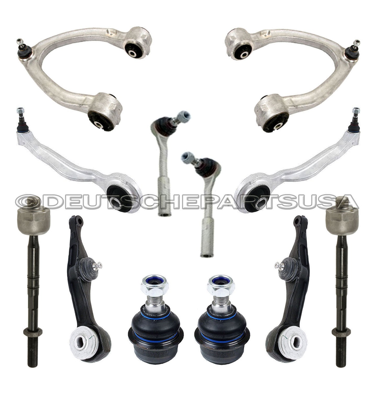 Mercedes W220 S500 S430 ABC Upper Lower Control Arms Ball Joint Tie Rod Boot KIT