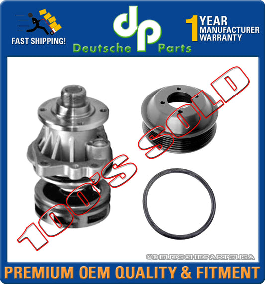 WATER PUMP METAL IMPELLER + ALUMINUM PULLEY 03 04 05 06 07 08 09 10 for BMW E60