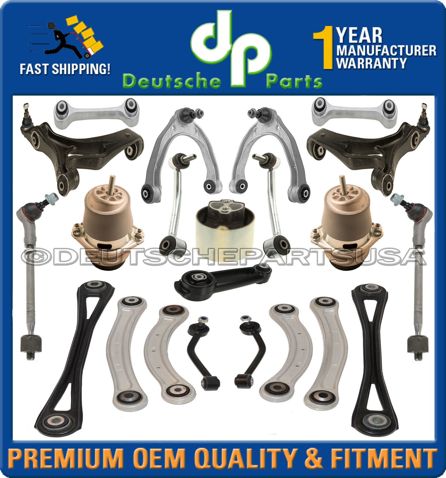 PORSCHE CAYENNE FR + RR Control Arms Ball Joints ENGINE MOUNT SUSPENSION KIT 22