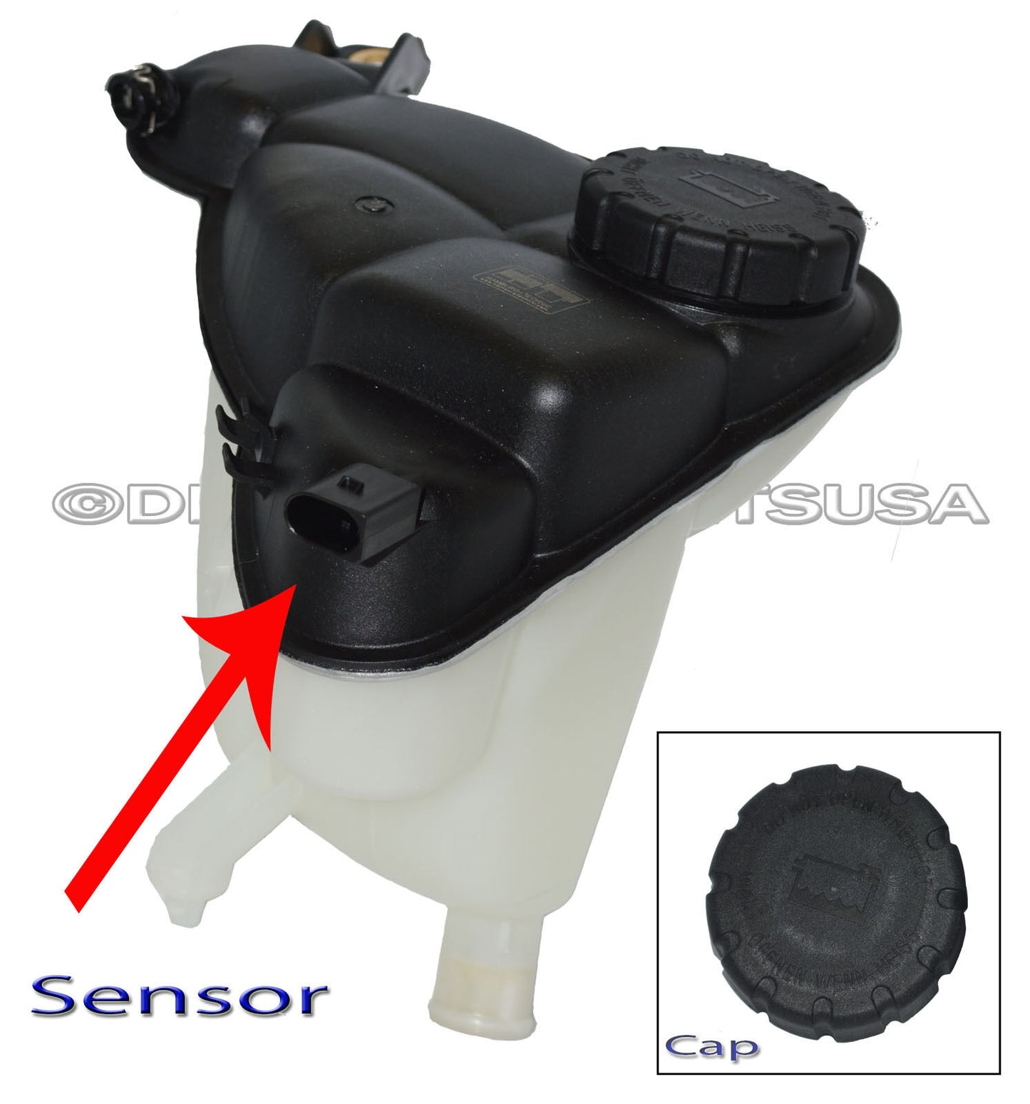 Mercedes 2515000049 Coolant Reservoir Overflow Expansion Tank + Cap + Sensor SET