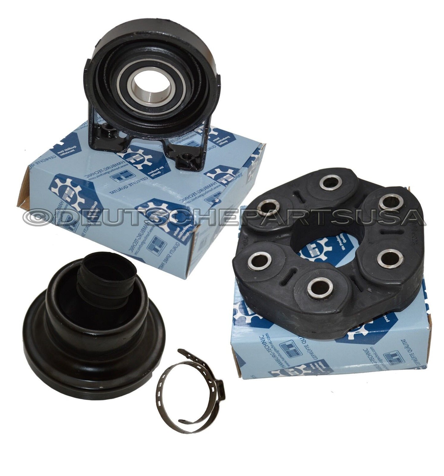 VW DRIVESHAFT CENTER SUPPORT BEARING + FLEX DISC + CV BOOT 95542102099 CSB SET 4