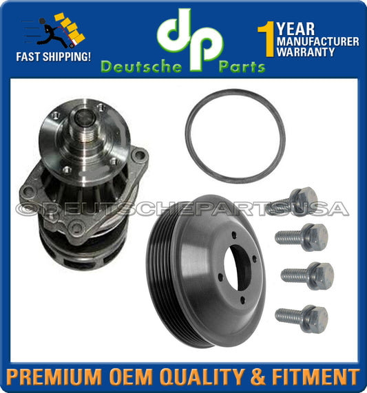 WATER PUMP METAL IMPELLER + GASKET + ALUMINUM PULLEY for BMW E36 E39 325i SET 7