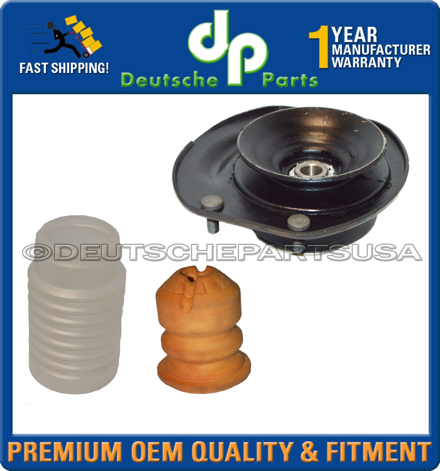 Porsche 911 964 Front Upper Strut Shock Mount Bearing Bump Stop Kit LH+RH Set 6