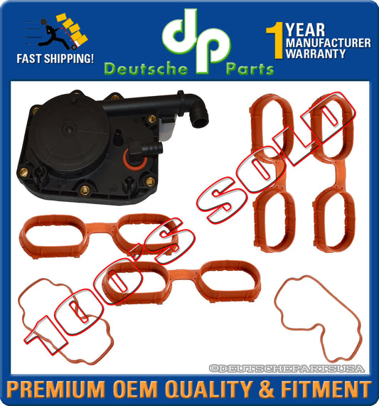 INTAKE MANIFOLD Cover Oil Separator Vent Valve + GASKETs for Land Range Rover