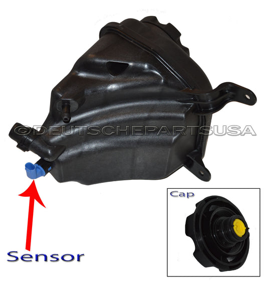 BMW 17137640515 Coolant Reservoir Overflow Expansion Tank + Cap + Lvl Sensor SET