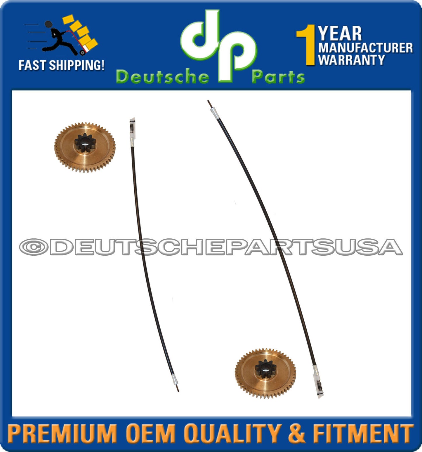 PORSCHE 911 CARRERA 964 993 CONVERTIBLE TOP MOTOR CABLE w/ GEAR CONNECTORS Set