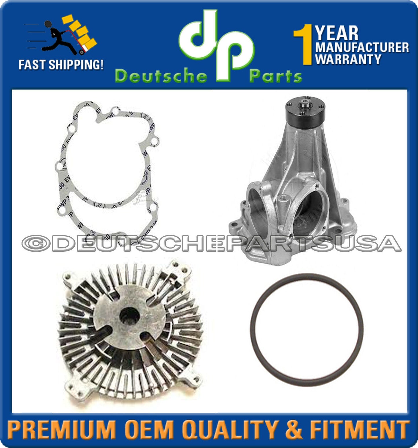 MERCEDES W126 W107 420SEL 500SL 560SEC 560SEL 560SL Water Pump + Fan Clutch Kit