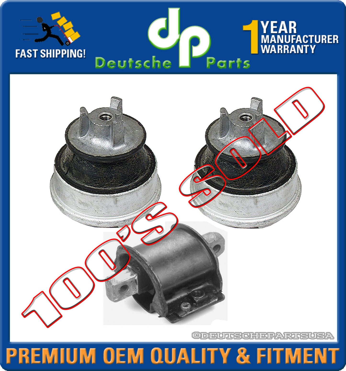 MERCEDES W210 W202 HYDRO ENGINE MOTOR TRANSMISSION MOUNT MOUNTS 2102402017 SET 3
