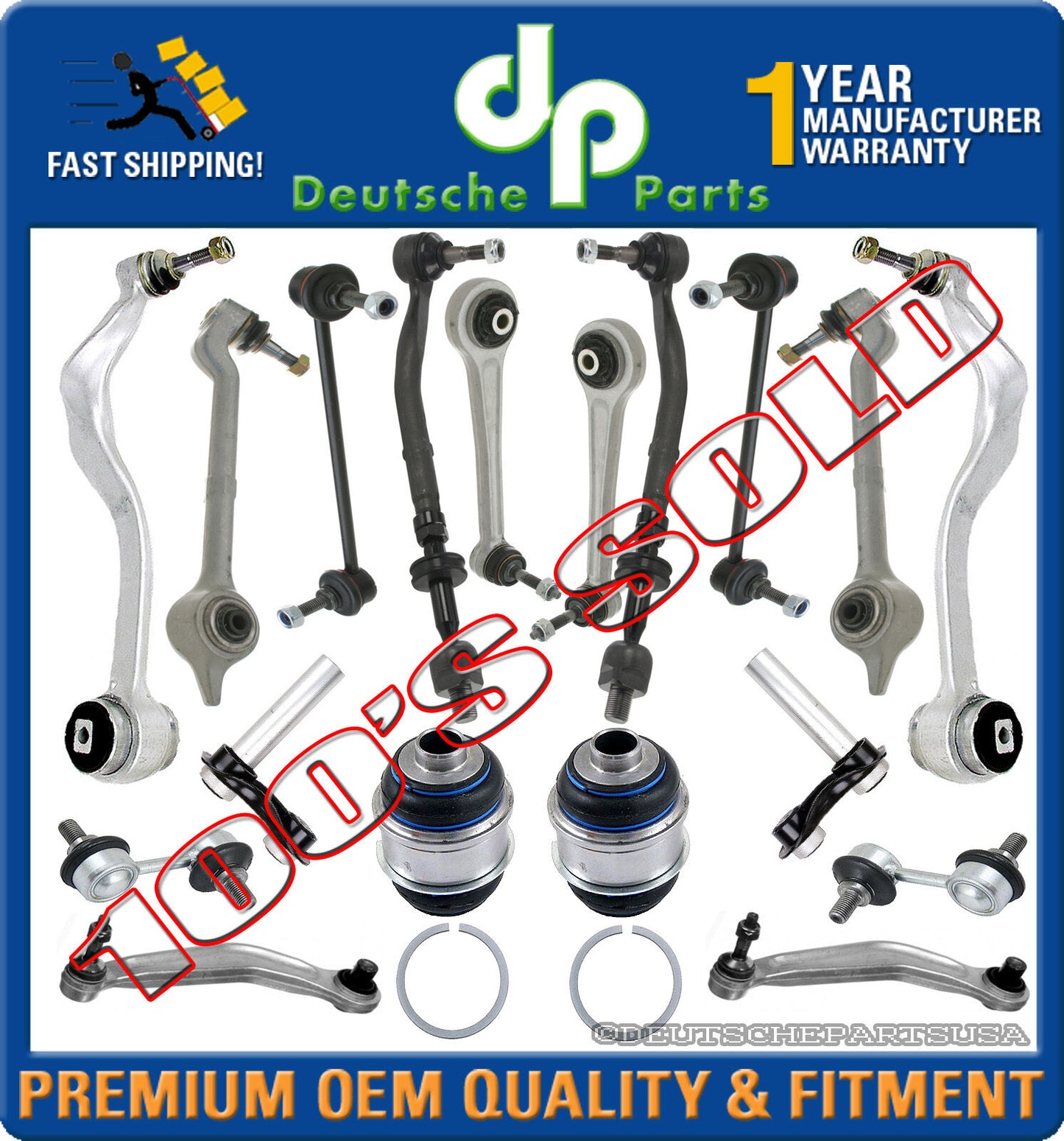 Front Rear Ball Joint Control Arm Arms Tie Rod Assembly Sway Bar Kit for BMW E39