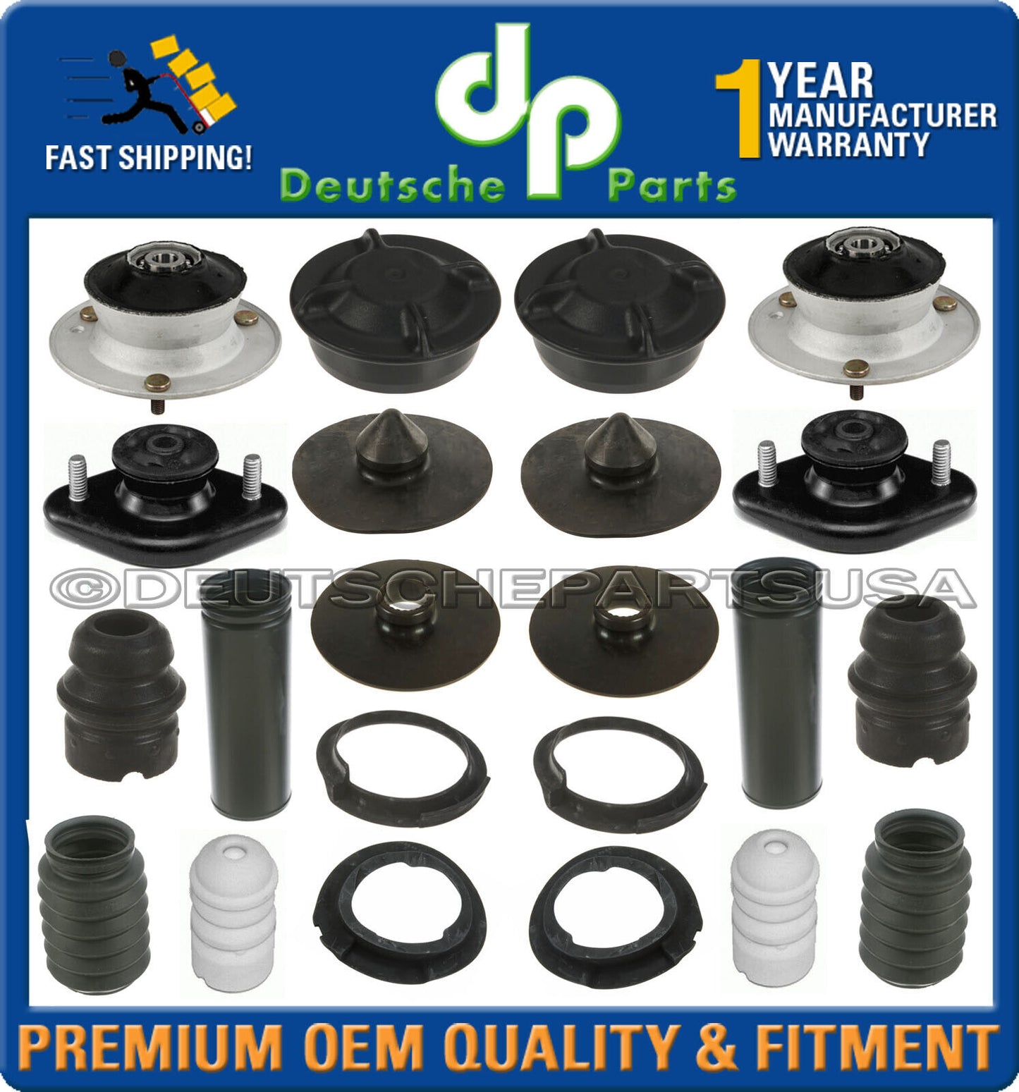 FRONT REAR STRUT SHOCK MOUNTS BEARING SUSPENSION KIT 22 for BMW E46 325Xi 330Xi