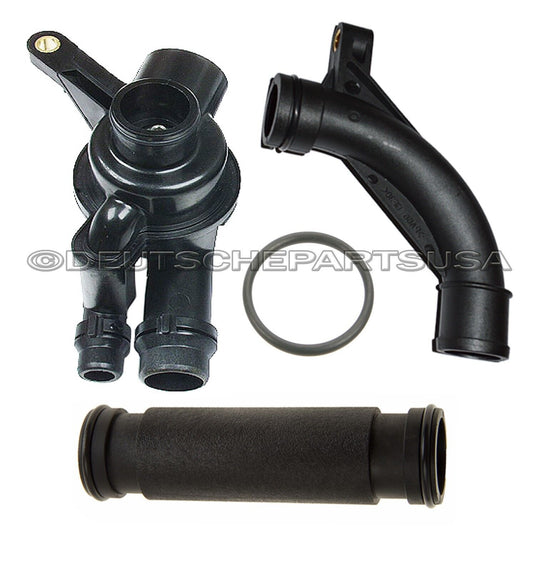 Thermostat + Pipe Kit for Land Rover Freelander PEM000030 PEP101970L PEP103580