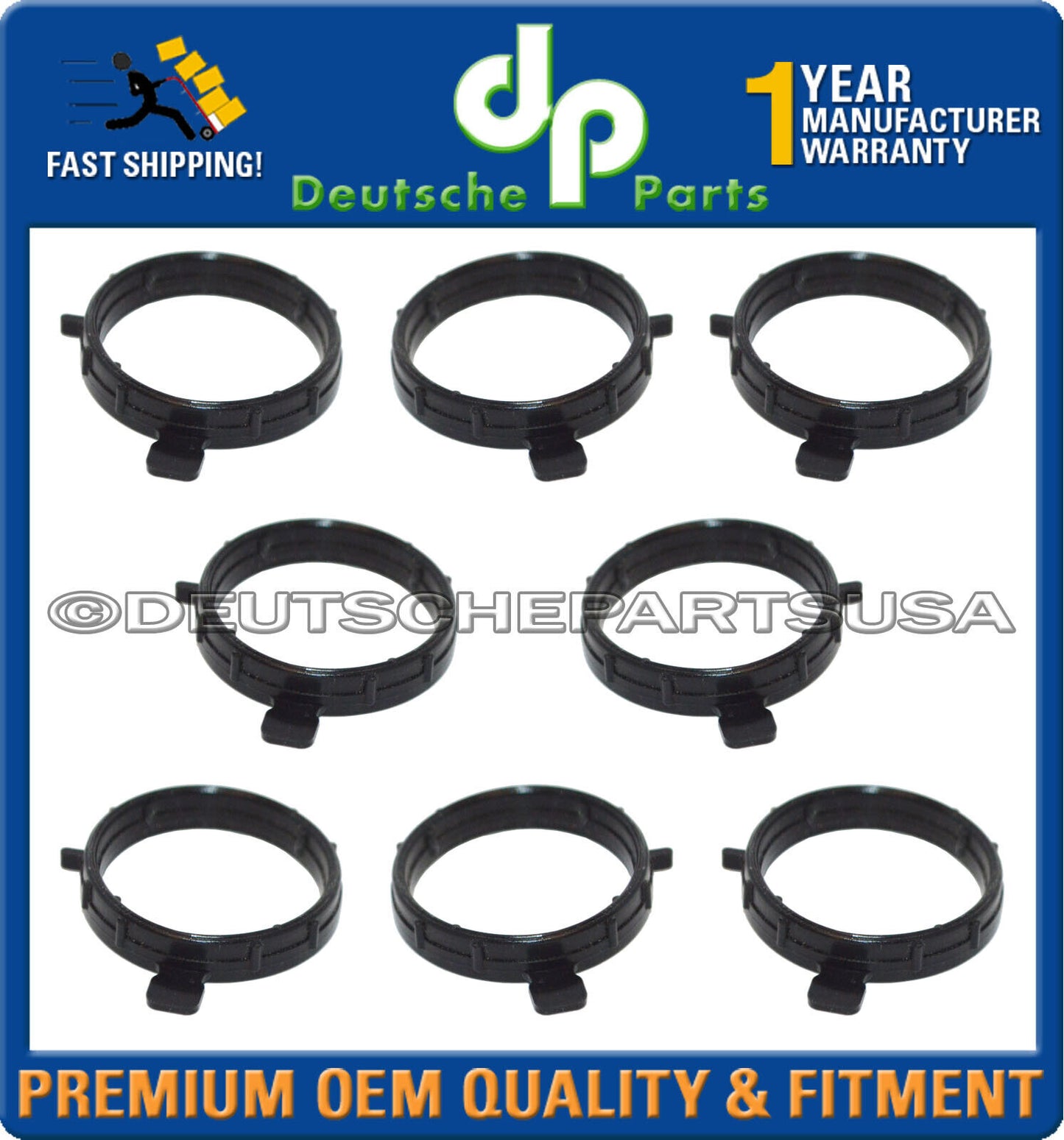 For Porsche Cayenne Panamera Valve Cover Spark Plug Gasket 94810593702 Set of 8