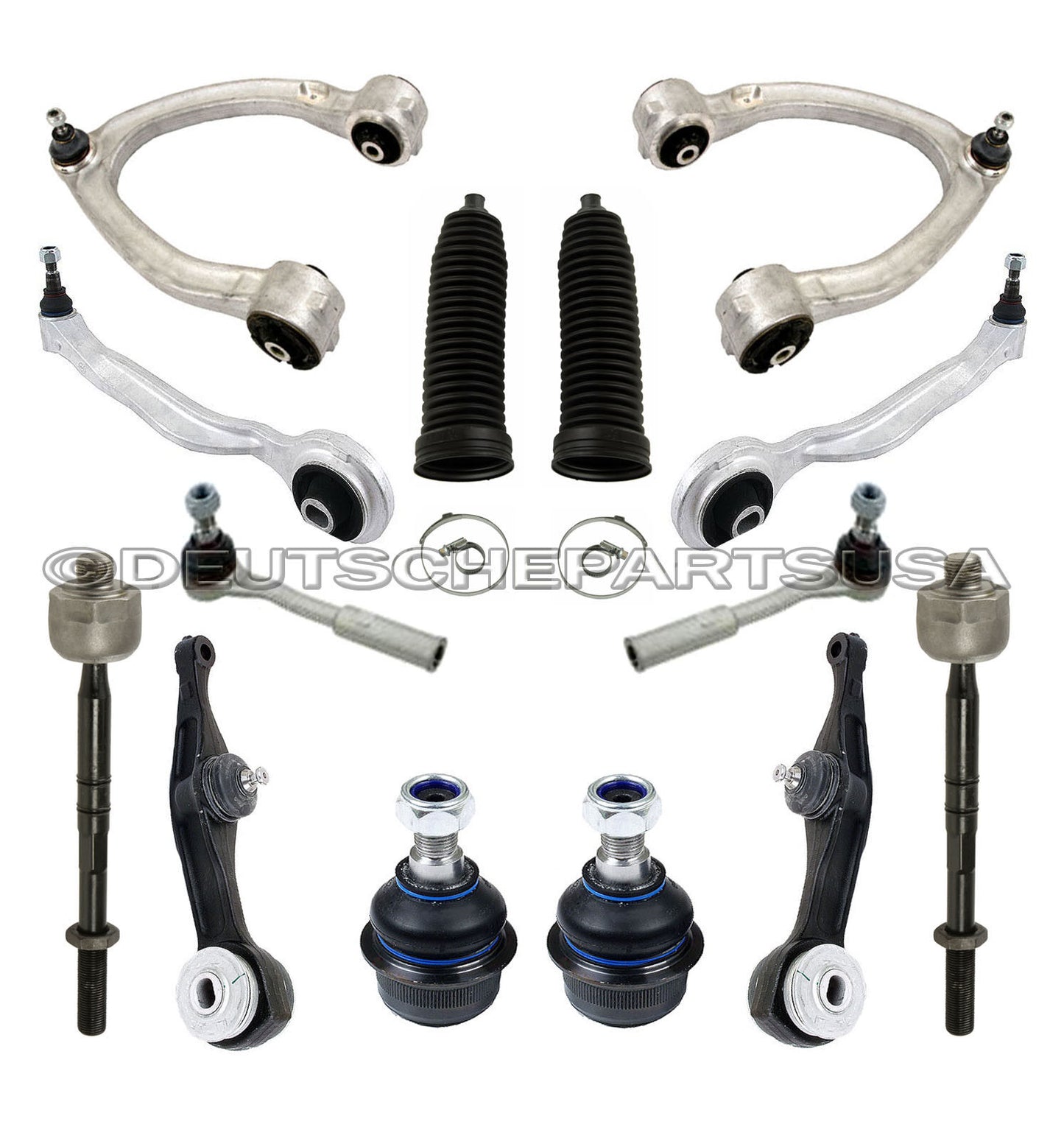 Mercedes W220 S500 S430 ABC Upper Lower Control Arms Ball Joint Tie Rod Boot KIT