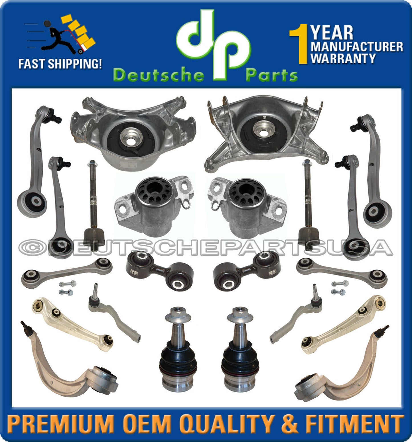Porsche Macan UPPER LOWER Control Arm Ball Joint Tie Rod Motor Suspension Kit 25