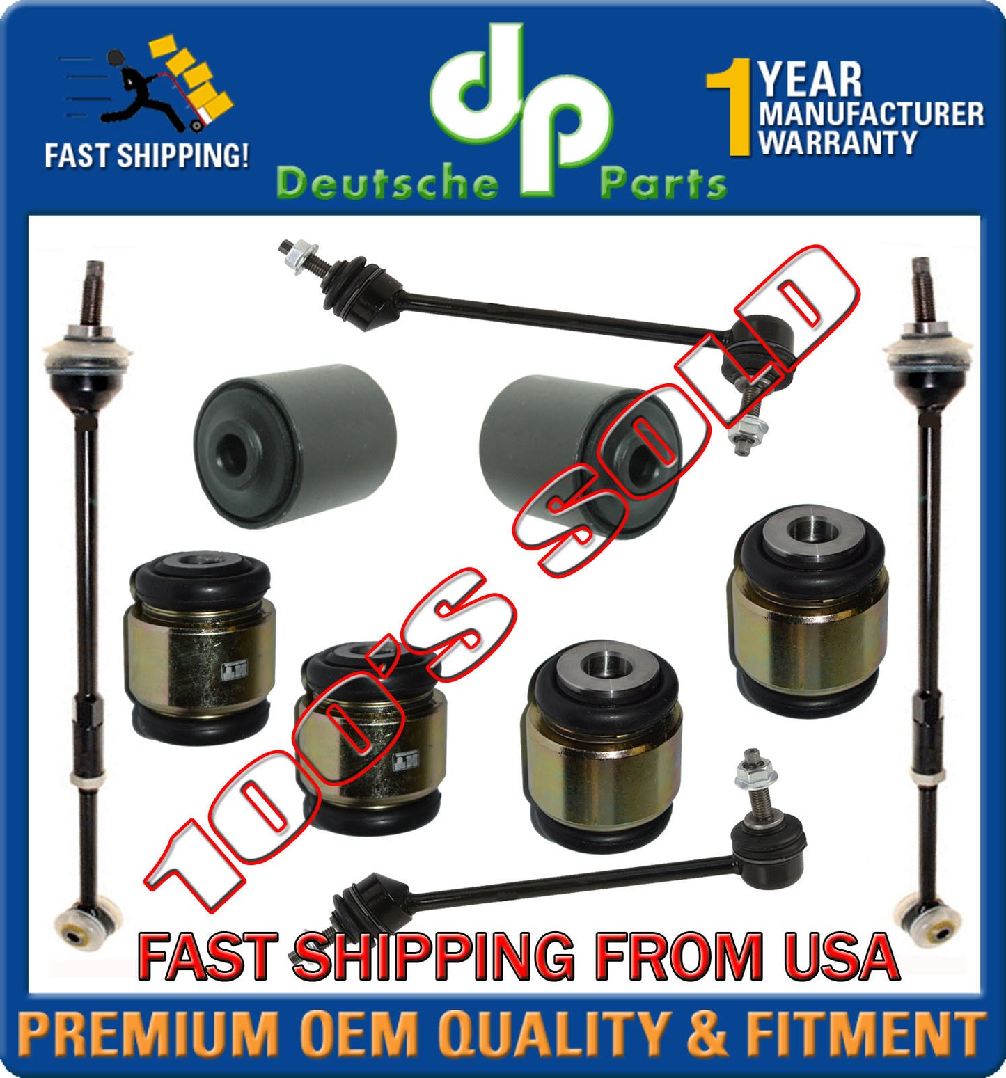 Lincoln LS Rear Control Arm Fluid Hydrabushes Bushings Tie Rod TORQUE ROD KIT 10